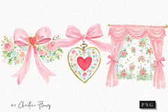 Watercolor Coquette Spring Clipart | Spring PNG Product Image 1