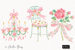 Watercolor Coquette Spring Clipart | Spring PNG Product Image 1