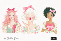 Watercolor Spring Woman Clipart | Spring PNG Product Image 1