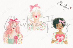 Watercolor Spring Woman Clipart | Spring PNG Product Image 3