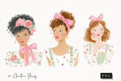 Watercolor Spring Woman Clipart | Spring PNG Product Image 1