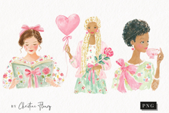 Watercolor Spring Woman Clipart | Spring PNG Product Image 1