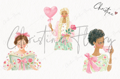 Watercolor Spring Woman Clipart | Spring PNG Product Image 3