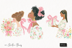 Watercolor Spring Woman Clipart | Spring PNG Product Image 1