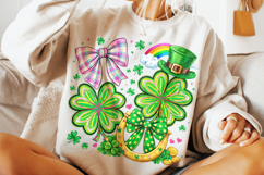 Shamrock PNG, Coquette Bow St Patrick's Day PNG, Lucky PNG Product Image 4