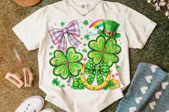Shamrock PNG, Coquette Bow St Patrick's Day PNG, Lucky PNG Product Image 5