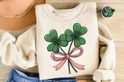 Coquette St Patrick’s day Bow PNG, Lucky Babe PNG Product Image 3