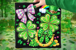 Shamrock PNG, Coquette Bow St Patrick's Day PNG, Lucky PNG Product Image 7