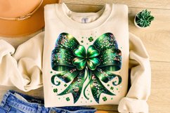 St Patrick&#039;s Day Coquette Bow PNG, St Patricks Day Bow PNG Product Image 3