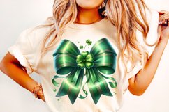 St Patrick&#039;s Day Coquette Bow PNG, St Patricks Day Bow PNG Product Image 2