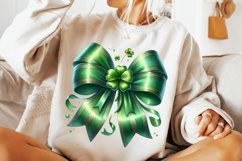 St Patrick&#039;s Day Coquette Bow PNG, St Patricks Day Bow PNG Product Image 3