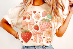 Boho Strawberry Coquette PNG, Preppy Strawberries, Summer Product Image 2