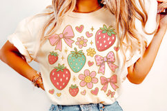 Boho Strawberry Coquette PNG, Preppy Strawberries, Summer Product Image 2