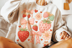 Boho Strawberry Coquette PNG, Preppy Strawberries, Summer Product Image 3
