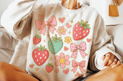 Boho Strawberry Coquette PNG, Preppy Strawberries, Summer Product Image 3