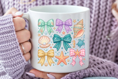 Coquette Summer Beach PNG, Coastal Bows Sublimation Product Image 4