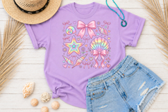 Coquette Summer Beach PNG, Pastel Bows Sublimation Product Image 2
