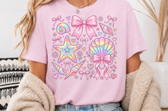 Coquette Summer Beach PNG, Pastel Bows Sublimation Product Image 3
