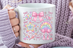 Coquette Summer Beach PNG, Pastel Bows Sublimation Product Image 4