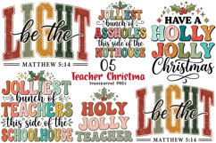 Coquette Teacher Christmas Png, Teacher Christmas PNG Product Image 1