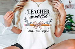 Teacher Social Club PNG, Coquette Bow Teacher, Teacher Bow Product Image 3