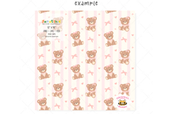 Coquette Teddy Bear Seamless Pattern PNG, UV DTF printable Product Image 2