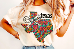 Floral Coquette Texas Png, State Png, Girly State Texas PNG Product Image 2