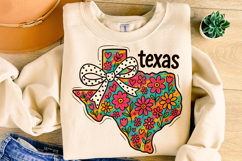 Floral Coquette Texas Png, State Png, Girly State Texas PNG Product Image 3