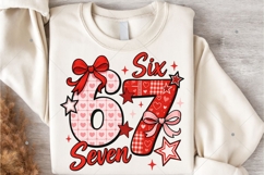 Coquette Valentine 67 Six Seven PNG,Preppy Heart Bow Product Image 5