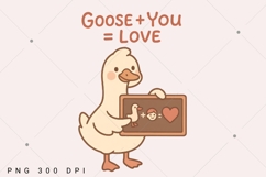 Coquette Valentine Goose PNG, Goose You Love PNG Product Image 1