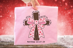 Coquette Valentine Jesus PNG, Valentine Bow Bible Verse Png Product Image 3