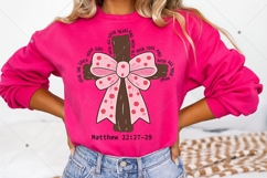 Coquette Valentine Jesus PNG, Valentine Bow Bible Verse Png Product Image 4