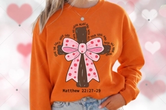 Coquette Valentine Jesus PNG, Valentine Bow Bible Verse Png Product Image 6