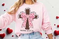 Coquette Valentine Jesus PNG, Valentine Bow Bible Verse Png Product Image 8