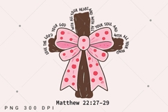 Coquette Valentine Jesus PNG, Valentine Bow Bible Verse Png Product Image 1