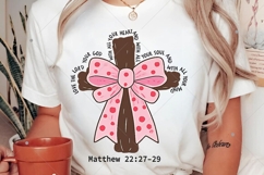 Coquette Valentine Jesus PNG, Valentine Bow Bible Verse Png Product Image 2