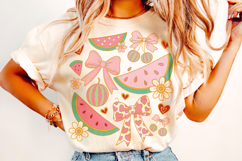 Watermelon Coquette Bow PNG, Summer PNG, Summer Coquette PNG Product Image 2