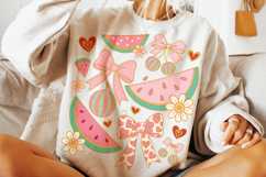 Watermelon Coquette Bow PNG, Summer PNG, Summer Coquette PNG Product Image 3