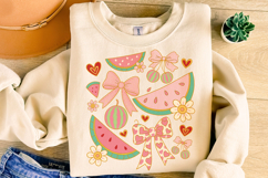 Watermelon Coquette Bow PNG, Summer PNG, Summer Coquette PNG Product Image 4