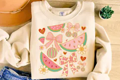Watermelon Coquette Bow PNG, Summer PNG, Summer Coquette PNG Product Image 4