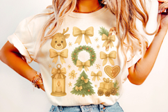 Merry Christmas PNG, Holiday PNG, Christmas Coquette Bow PNG Product Image 3