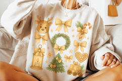Merry Christmas PNG, Holiday PNG, Christmas Coquette Bow PNG Product Image 4