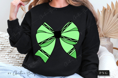Green Crayon Coquette Bow PNG | Back To School PNG Product Image 6