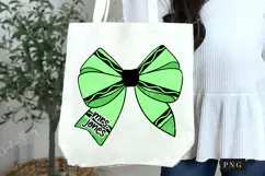 Green Crayon Coquette Bow PNG | Back To School PNG Product Image 7