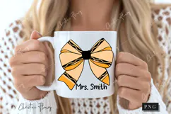 Orange Crayon Coquette Bow PNG | Back To School PNG Product Image 2