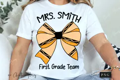 Orange Crayon Coquette Bow PNG | Back To School PNG Product Image 3