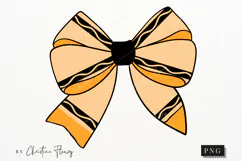 Orange Crayon Coquette Bow PNG | Back To School PNG Product Image 4