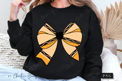 Orange Crayon Coquette Bow PNG | Back To School PNG Product Image 6