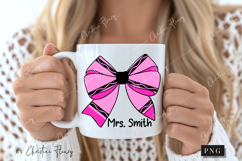 Pink Crayon Coquette Bow PNG | Back To School PNG Product Image 2