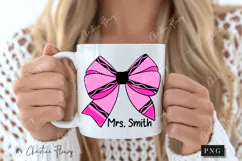Pink Crayon Coquette Bow PNG | Back To School PNG Product Image 2